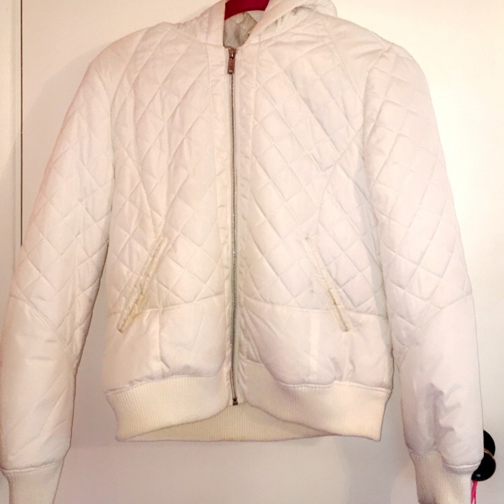 quilted white coat